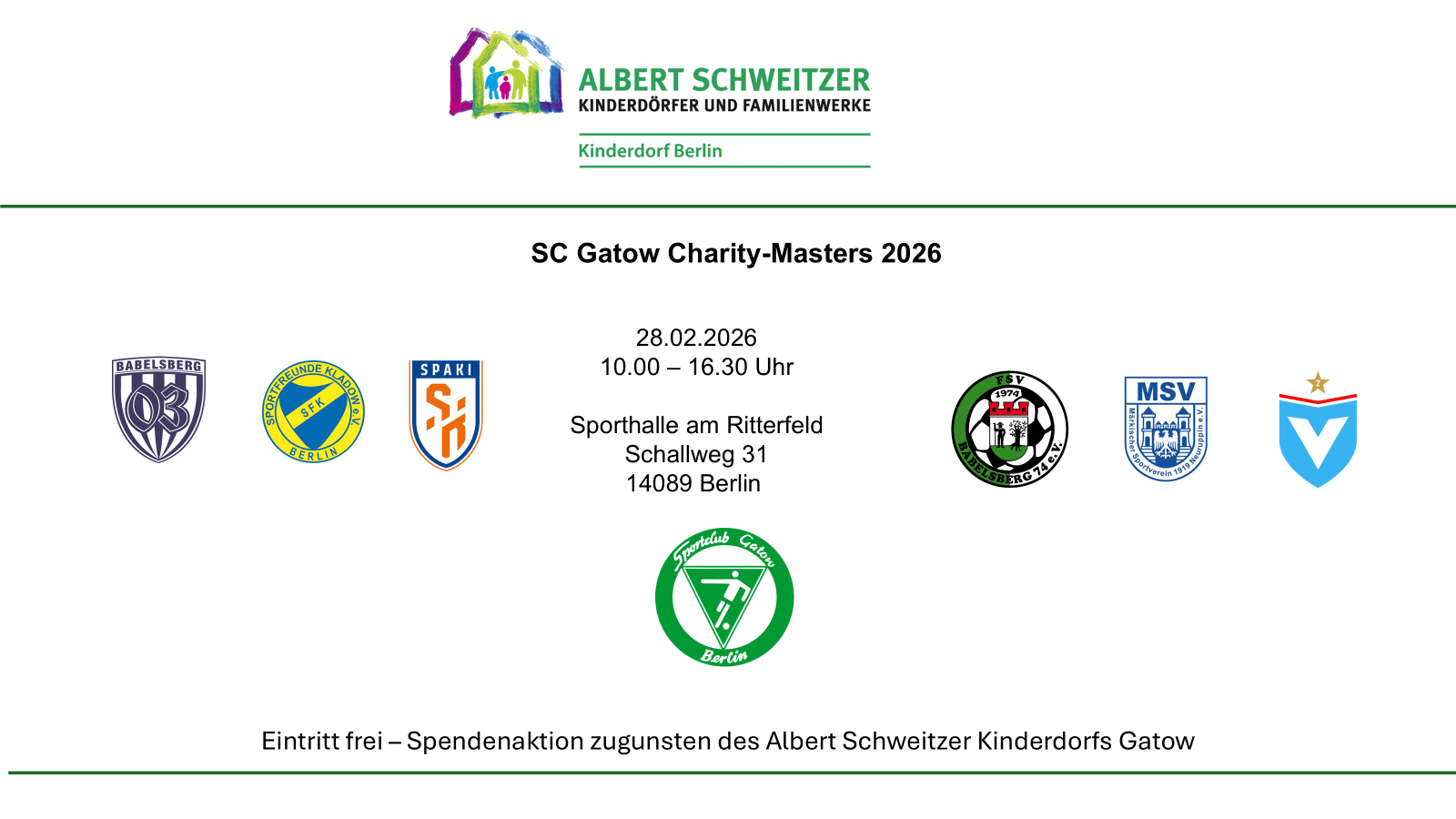 Featured image for “Schirmherrschaft SC Gatow Charity-Masters 2026”